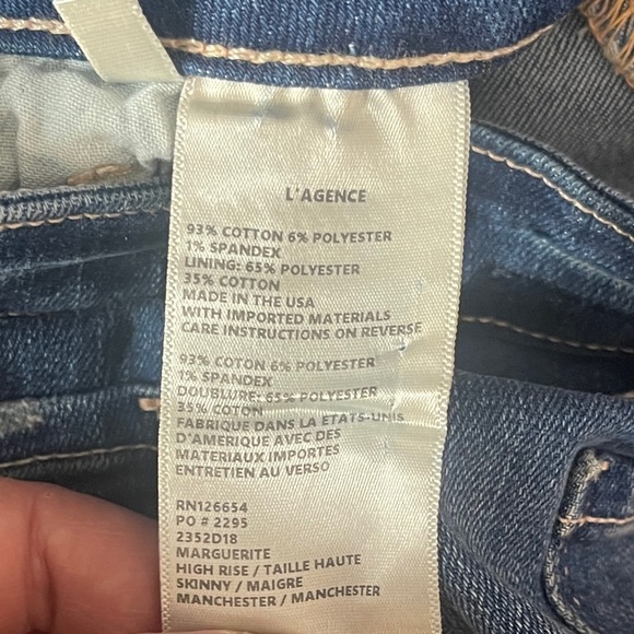 L'Agence Marguerite Jean High Rise Skinny Jean in Manchester Women's 26 - Picture 10 of 10